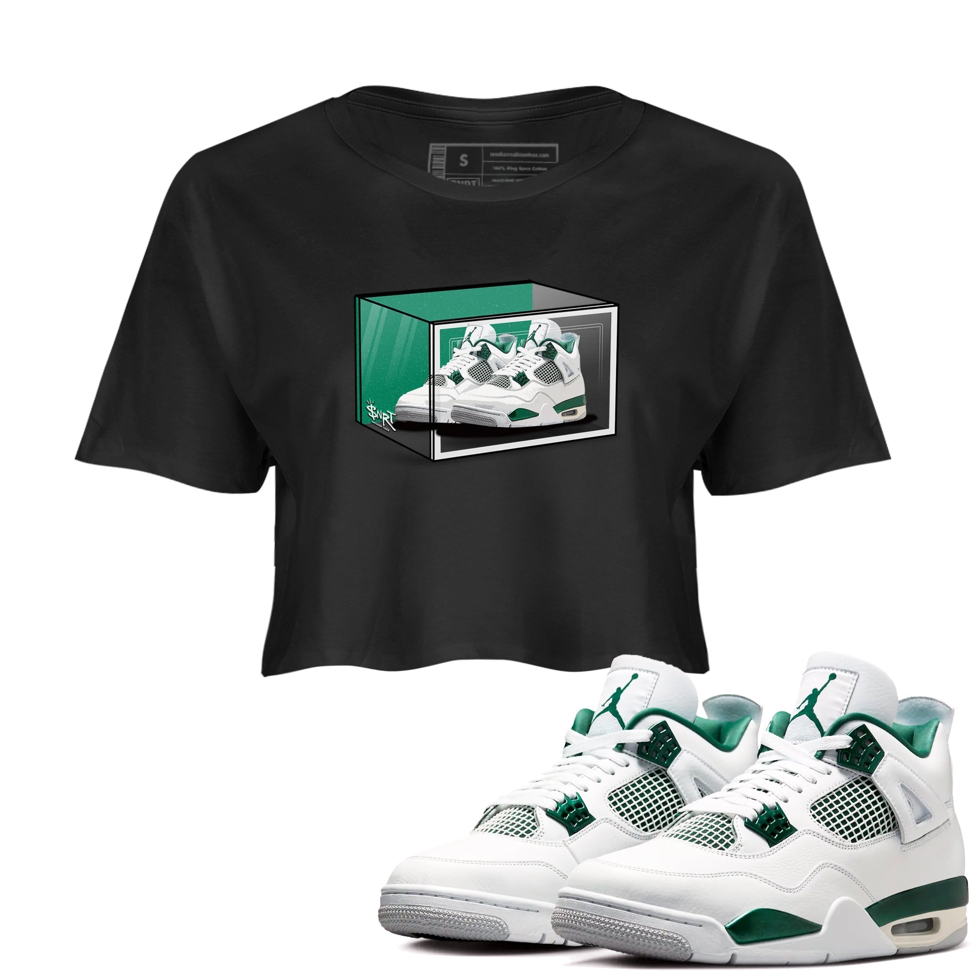 Shoe Box snkmatch Women's Top - Air Jordan 4 Oxidized Green