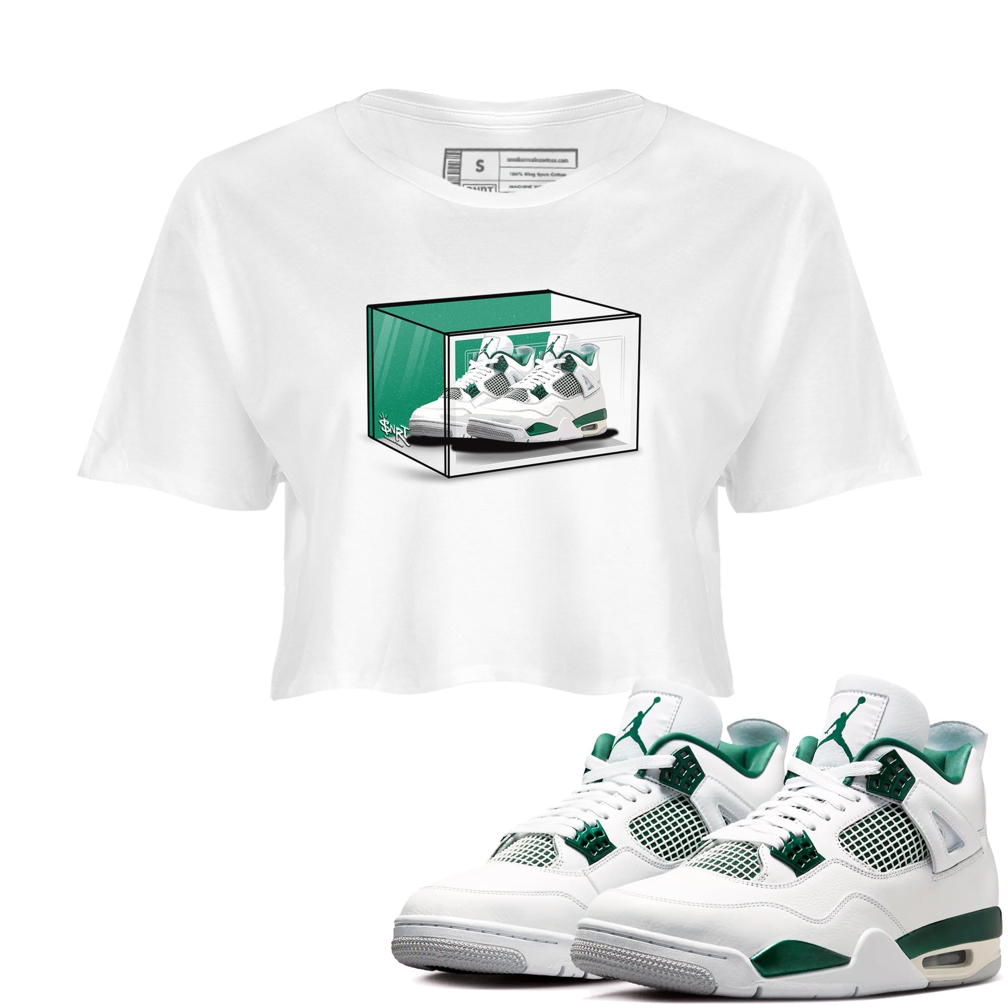 Shoe Box snkmatch Women's Top - Air Jordan 4 Oxidized Green