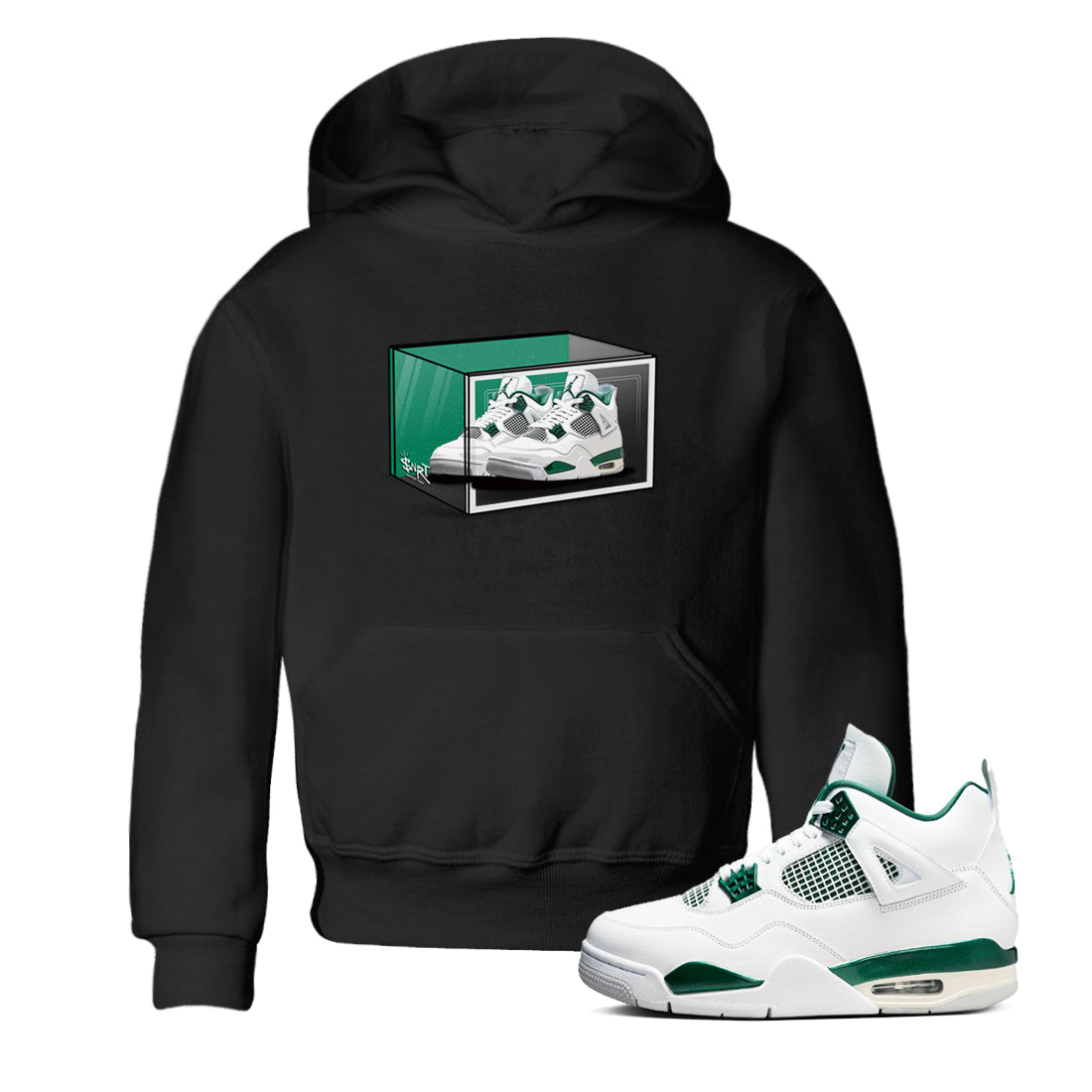 Shoe Box snkmatch Tees Kids - Air Jordan 4 Oxidized Green