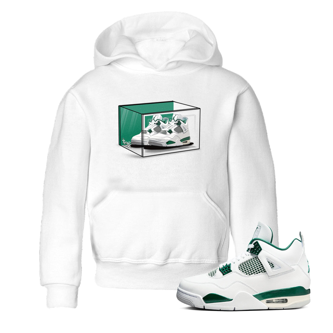 Shoe Box snkmatch Tees Kids - Air Jordan 4 Oxidized Green