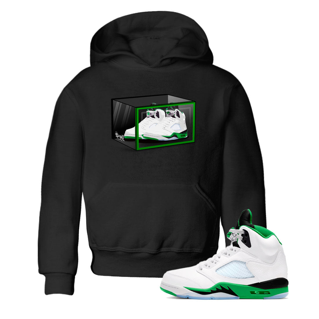 Shoe Box snkmatch Tee Kids - Air Jordan 5 Lucky Green