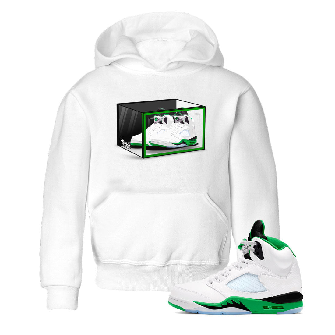 Shoe Box snkmatch Tee Kids - Air Jordan 5 Lucky Green