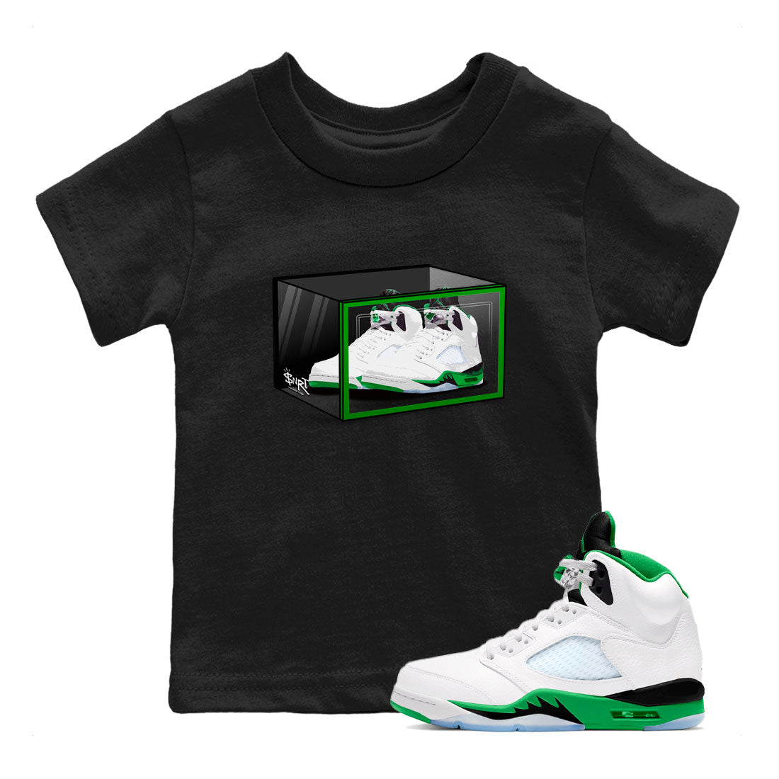 Shoe Box snkmatch Tee Kids - Air Jordan 5 Lucky Green