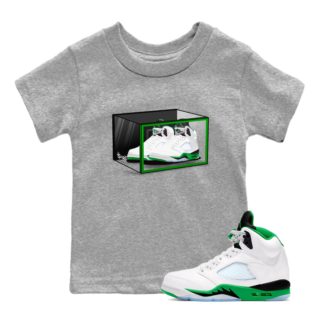 Shoe Box snkmatch Tee Kids - Air Jordan 5 Lucky Green