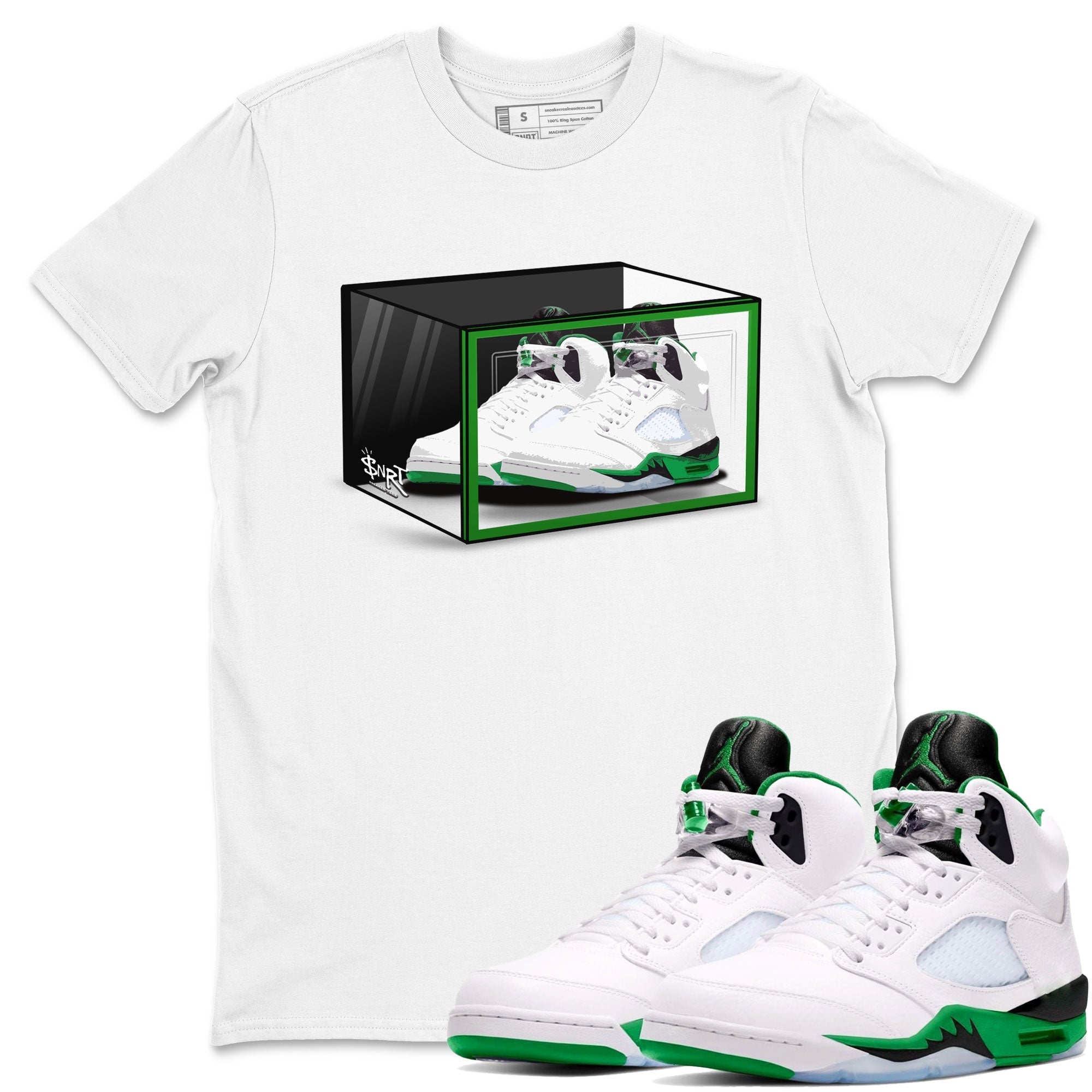 Shoe Box snkmatch Tee - Air Jordan 5 Lucky Green