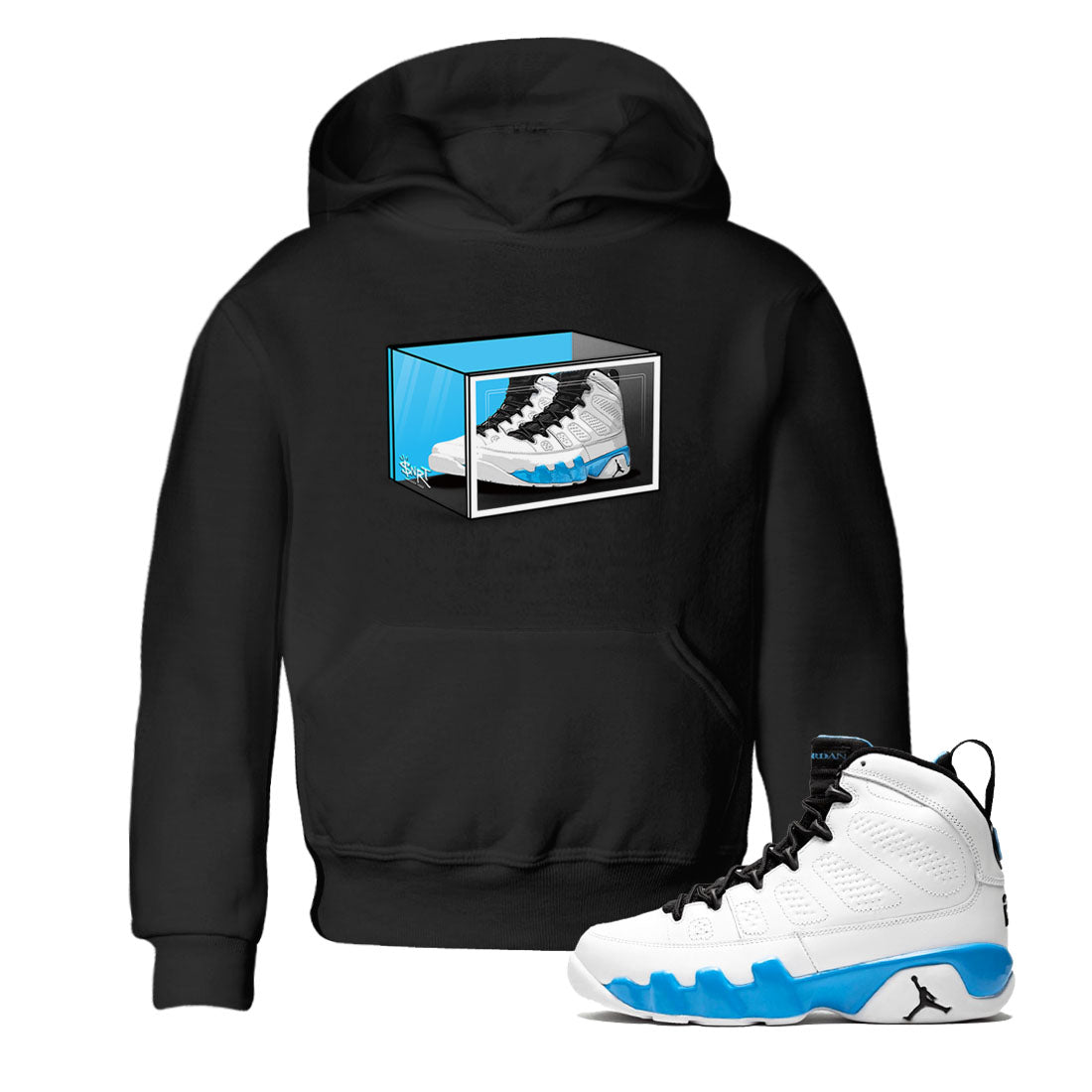 Shoe Box snkmatch Tees Kids - Air Jordan 9 Powder Blue