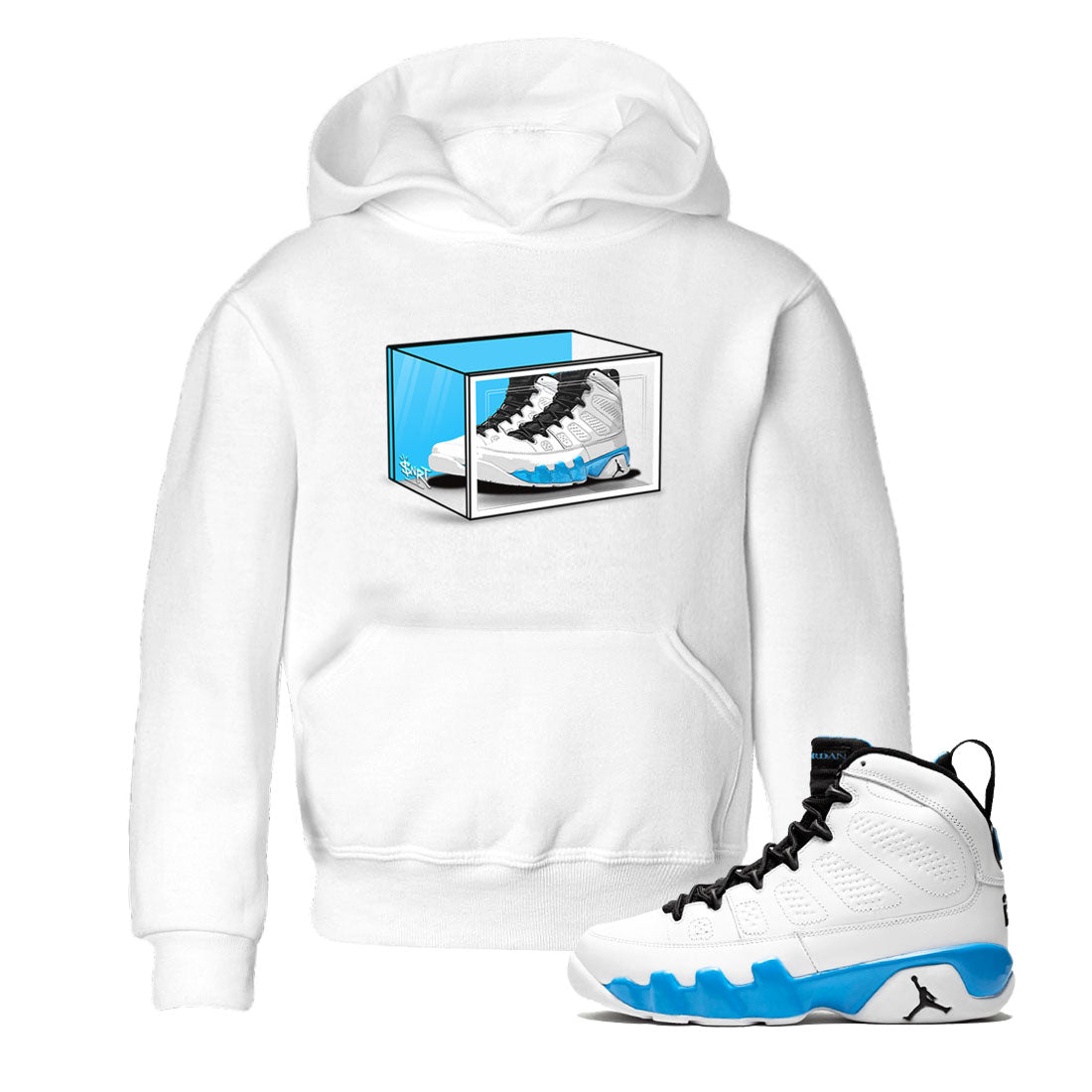 Shoe Box snkmatch Tees Kids - Air Jordan 9 Powder Blue