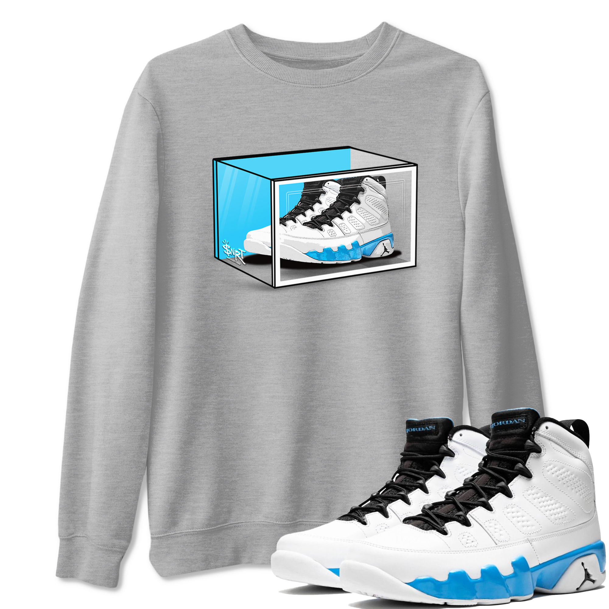 Shoe Box snkmatch Tees - Air Jordan 9 Powder Blue