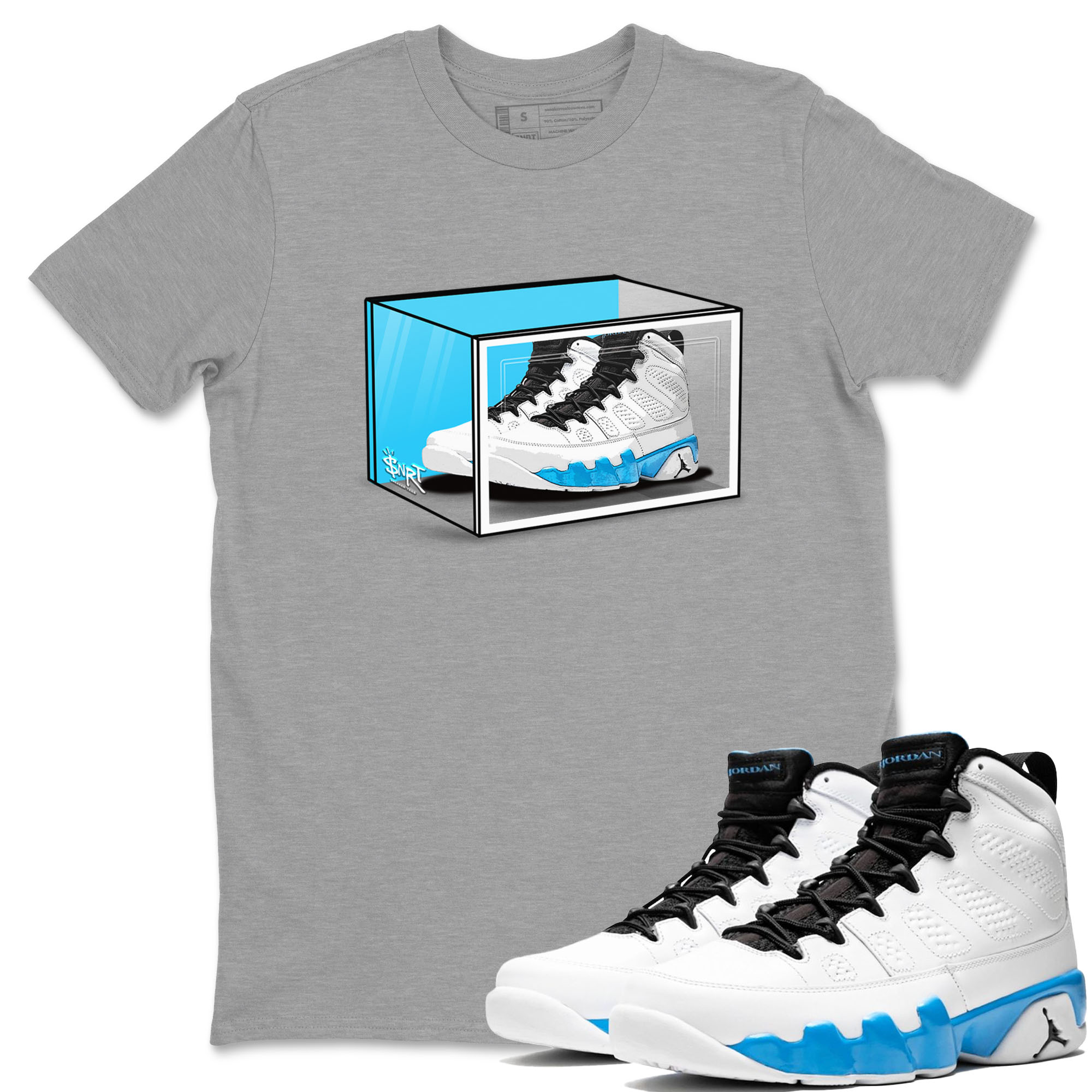 Shoe Box snkmatch Tees - Air Jordan 9 Powder Blue