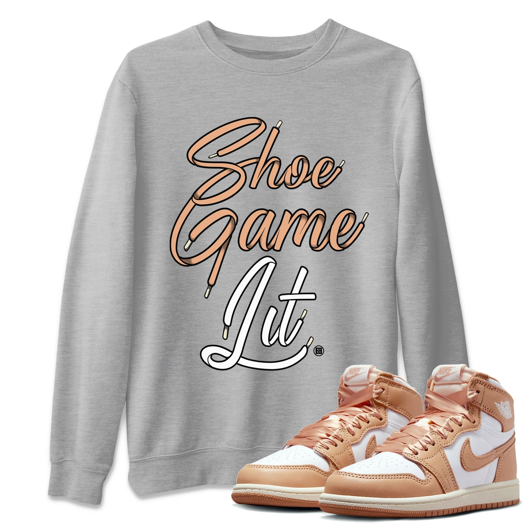 Shoe Game Lit Shoe Lace snkmatch Tee - Air Jordan 1 Praline