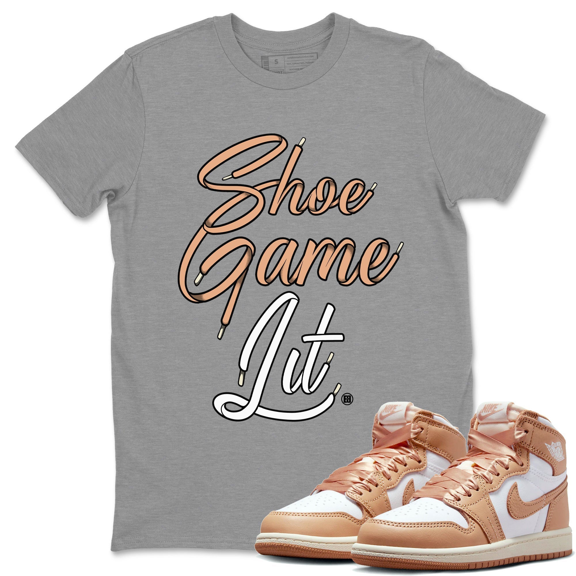 Shoe Game Lit Shoe Lace snkmatch Tee - Air Jordan 1 Praline
