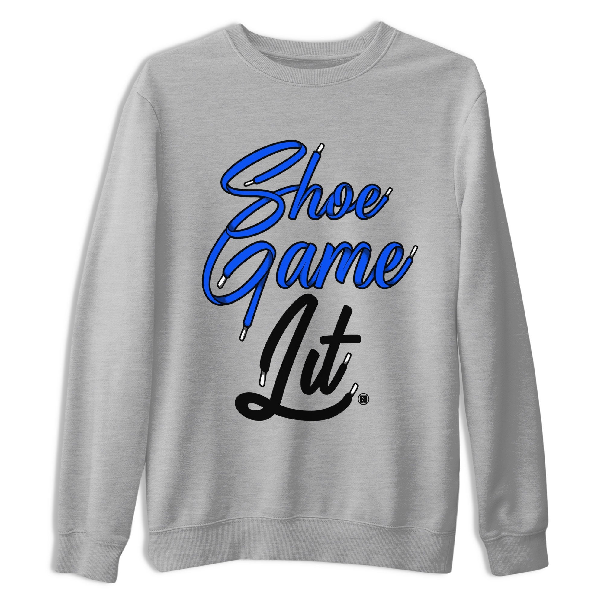 Shoe Game Lit Shoe Lace snkmatch Tee - Air Jordan 1 Royal Reimagined