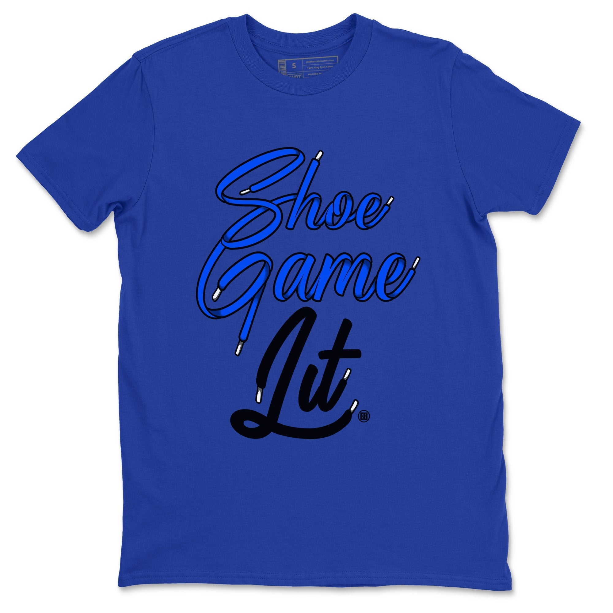 Shoe Game Lit Shoe Lace snkmatch Tee - Air Jordan 1 Royal Reimagined