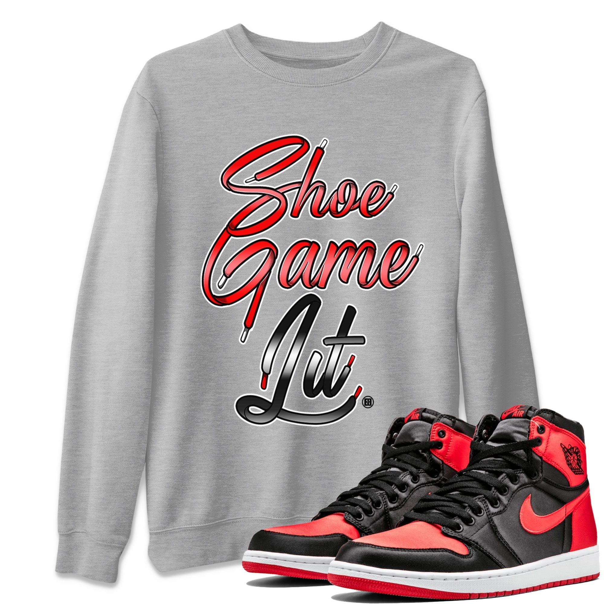 Shoe Game Lit Shoe Lace Unisex Tops - Air Jordan 1 Satin Bred
