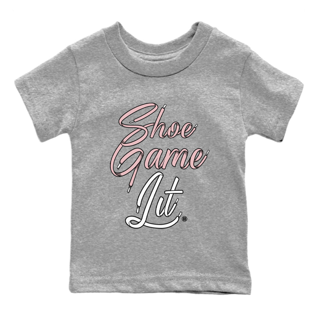 Shoe Game Lit Shoe Lace Kids Tops - Air Jordan 1 Washed Pink