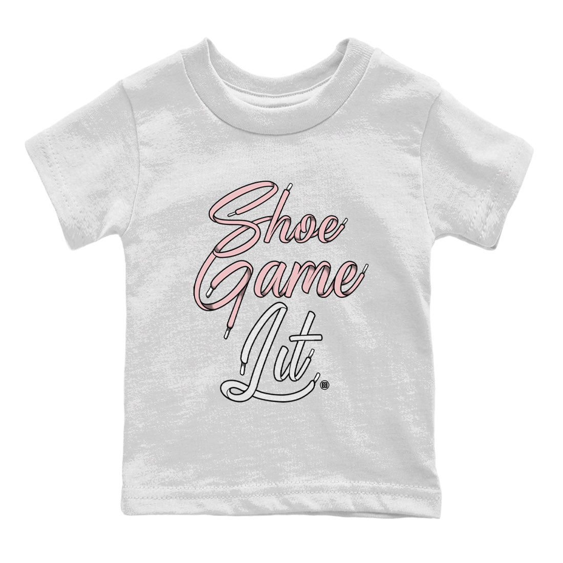 Shoe Game Lit Shoe Lace Kids Tops - Air Jordan 1 Washed Pink