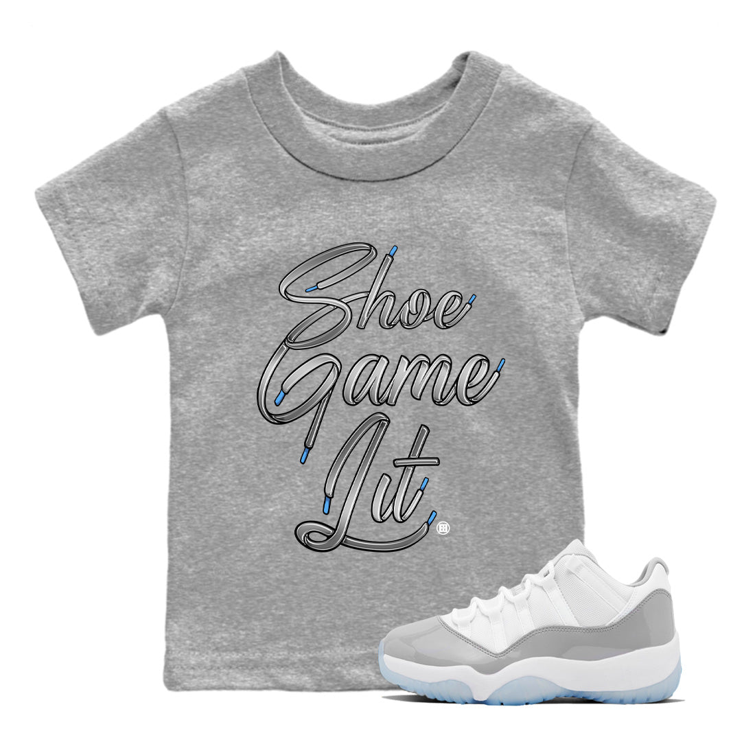 Shoe Game Lit Shoe Lace Kids Tops - Air Jordan 11 White Cement