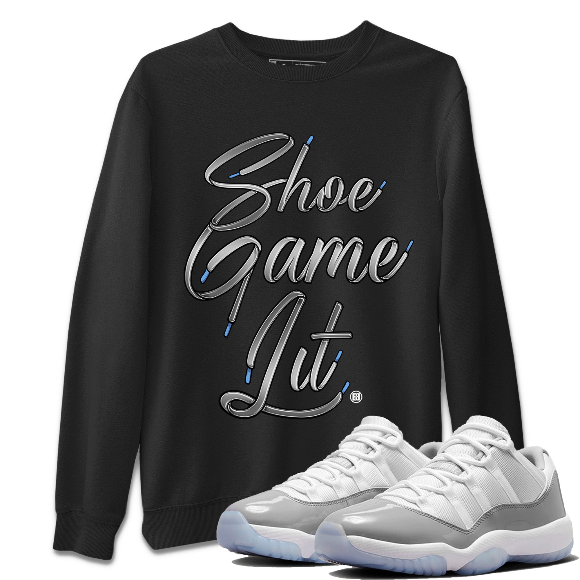 Shoe Game Lit Shoe Lace Unisex Tops - Air Jordan 11 White Cement