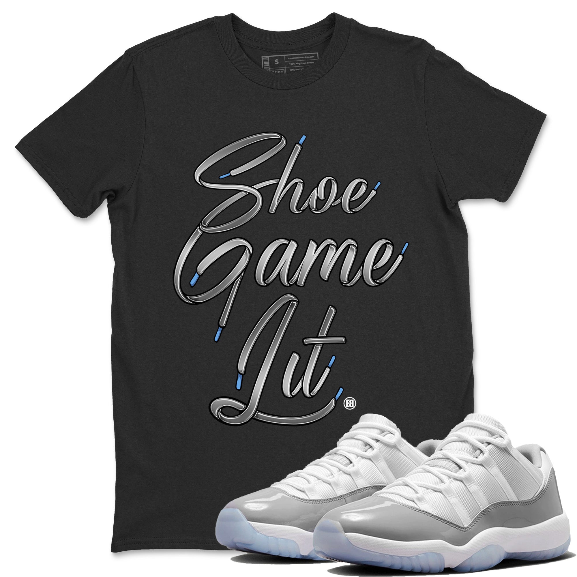 Shoe Game Lit Shoe Lace Unisex Tops - Air Jordan 11 White Cement