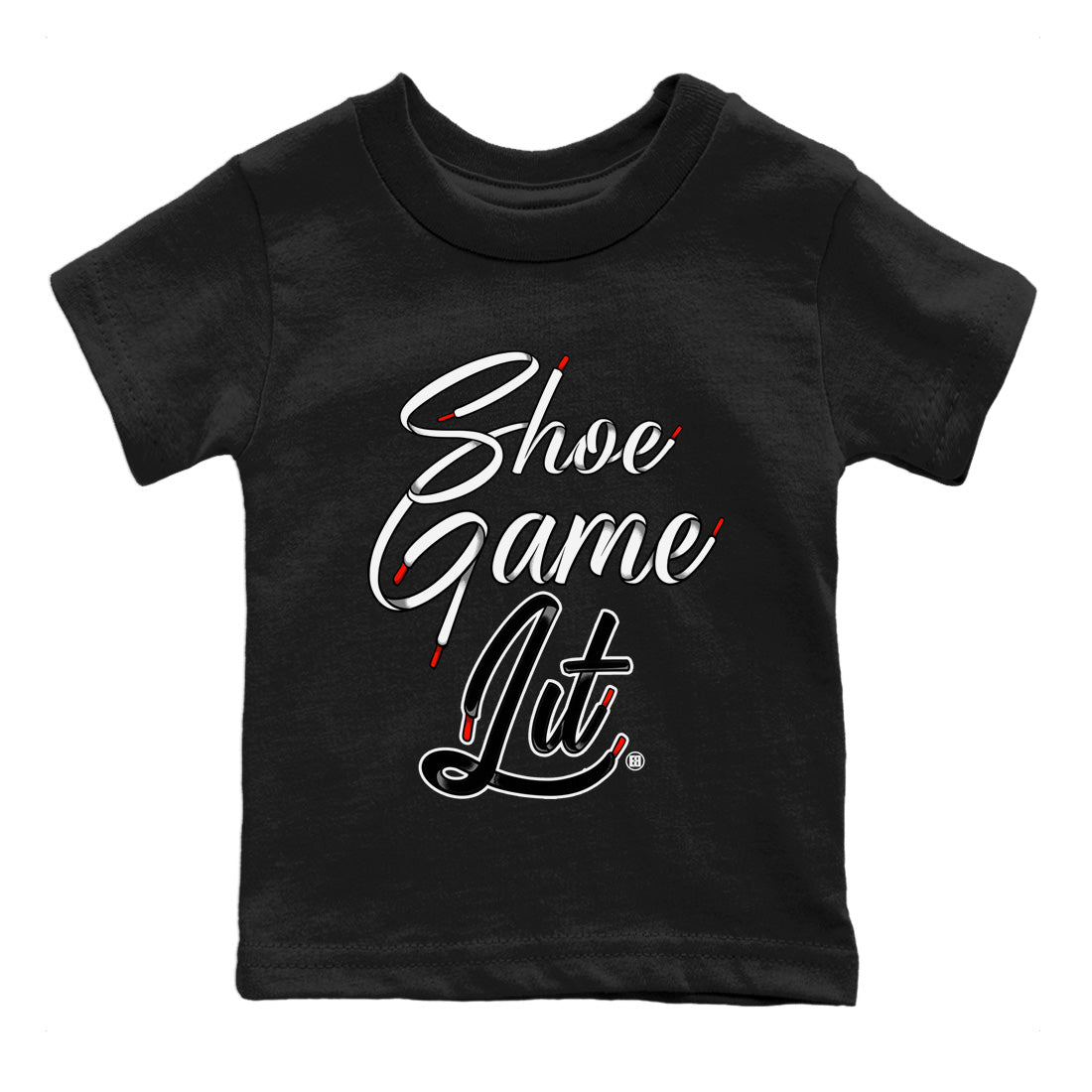 Shoe Game Lit Shoe Lace Kids Tops - Air Jordan 13 Black Flint