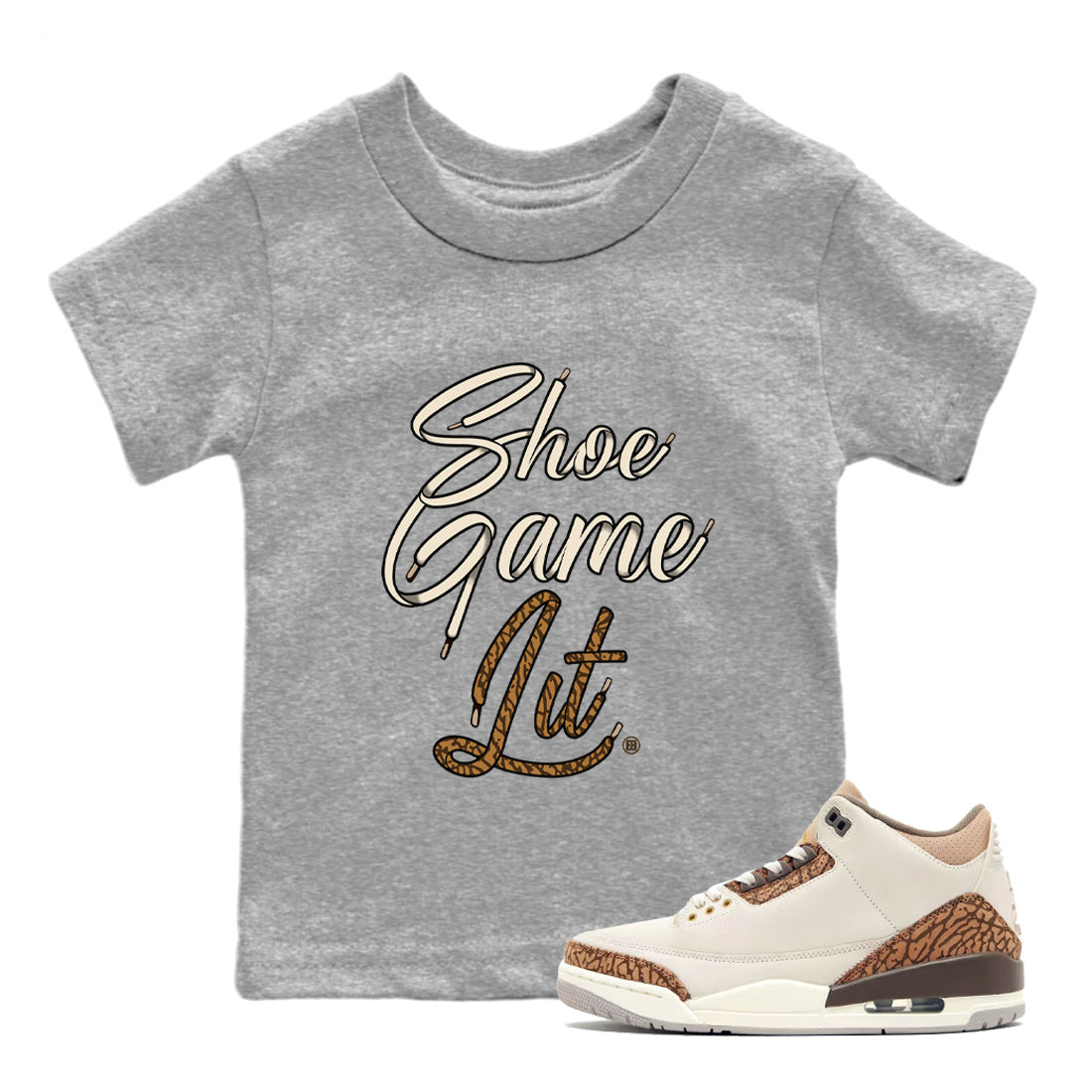 Shoe Game Lit Shoe Lace Kids Tops - Air Jordan 3 Palomino