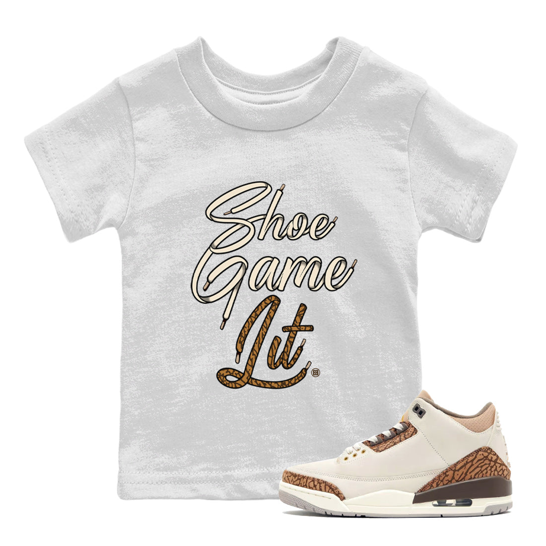 Shoe Game Lit Shoe Lace Kids Tops - Air Jordan 3 Palomino