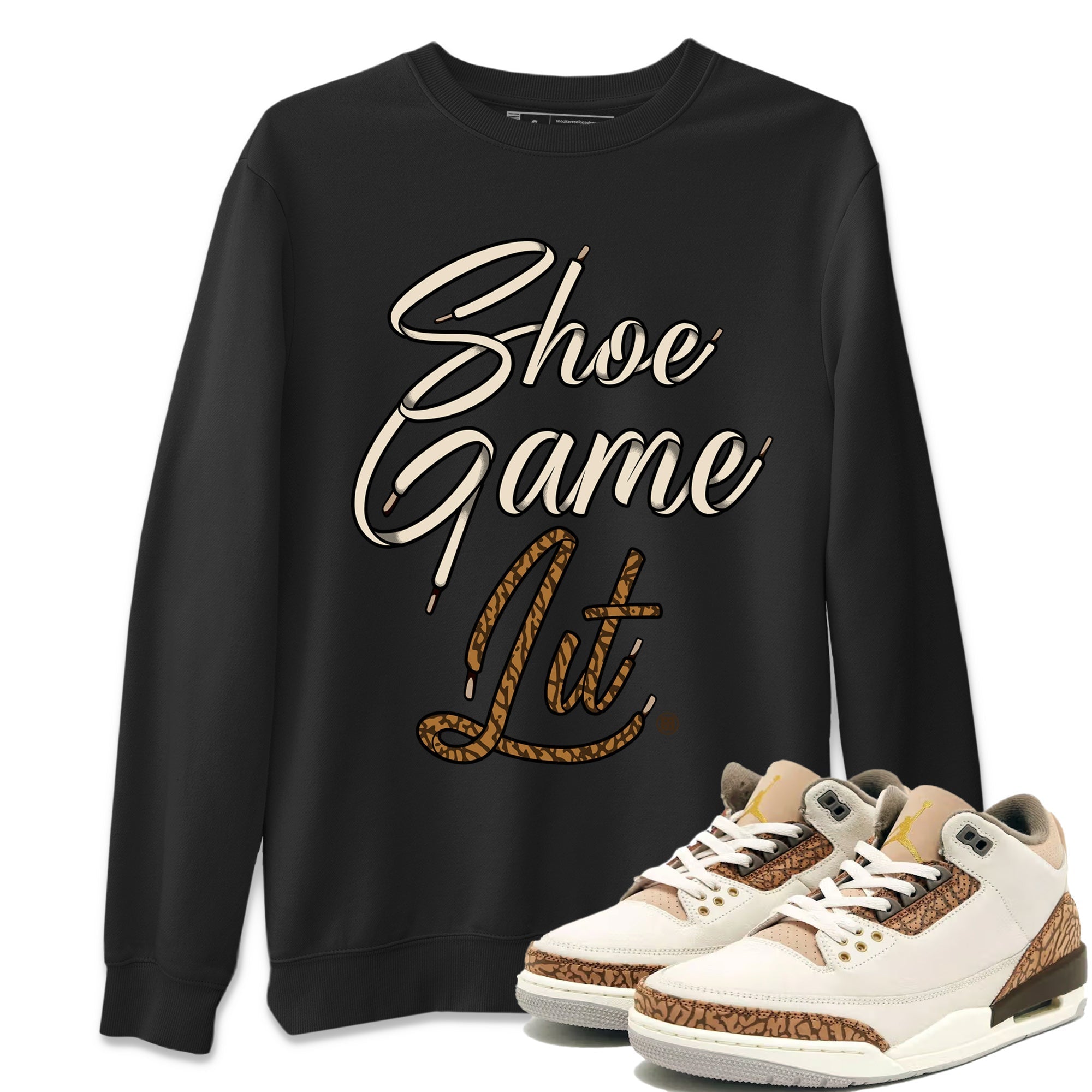 Shoe Game Lit Shoe Lace Unisex Tops - Air Jordan 3 Palomino