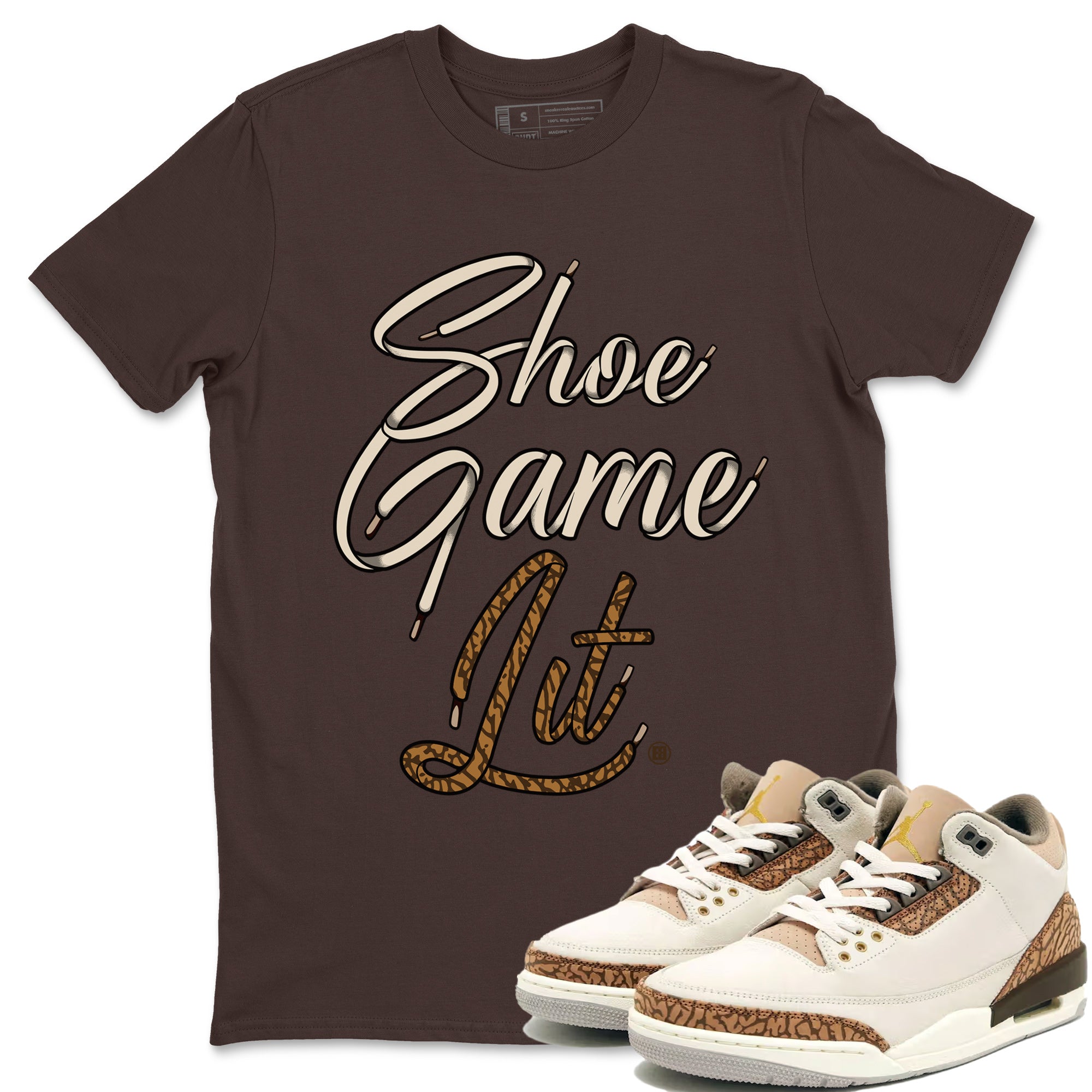 Shoe Game Lit Shoe Lace Unisex Tops - Air Jordan 3 Palomino