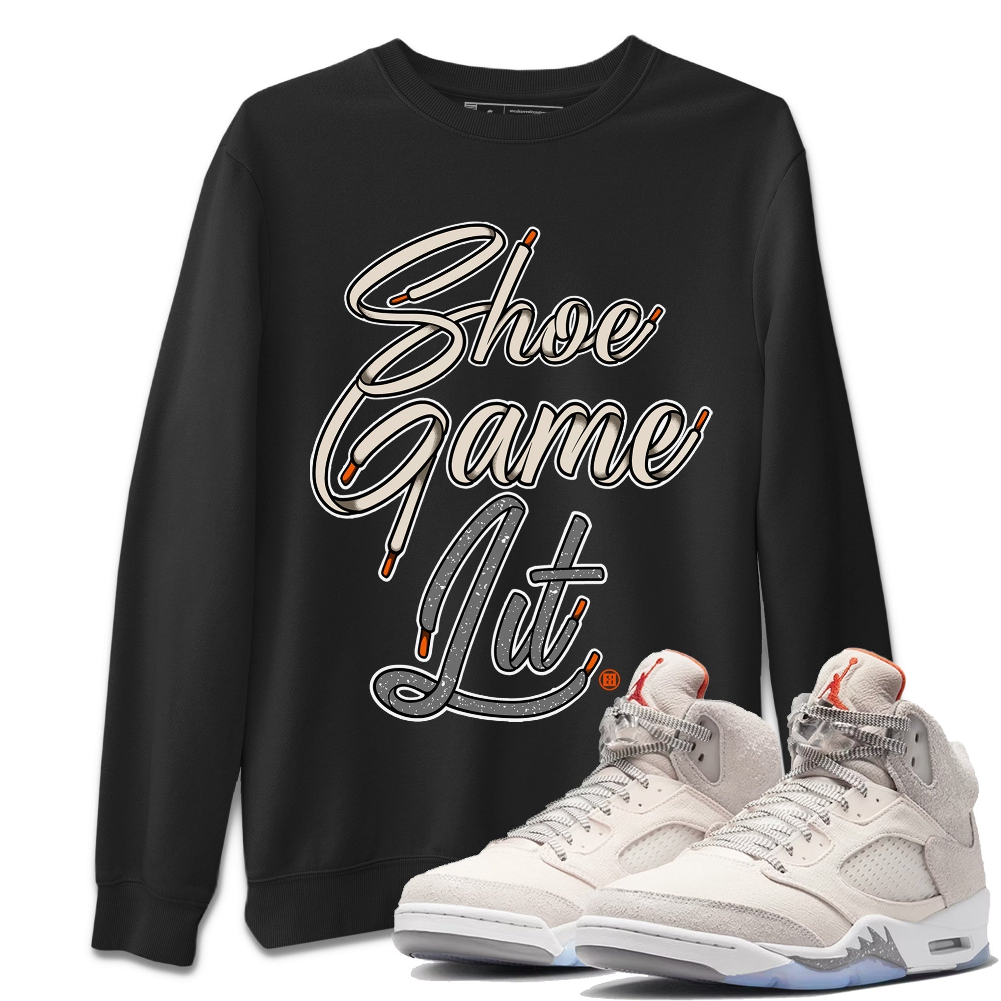 Shoe Game Lit Shoe Lace Unisex Tops - Air Jordan 5 Craft