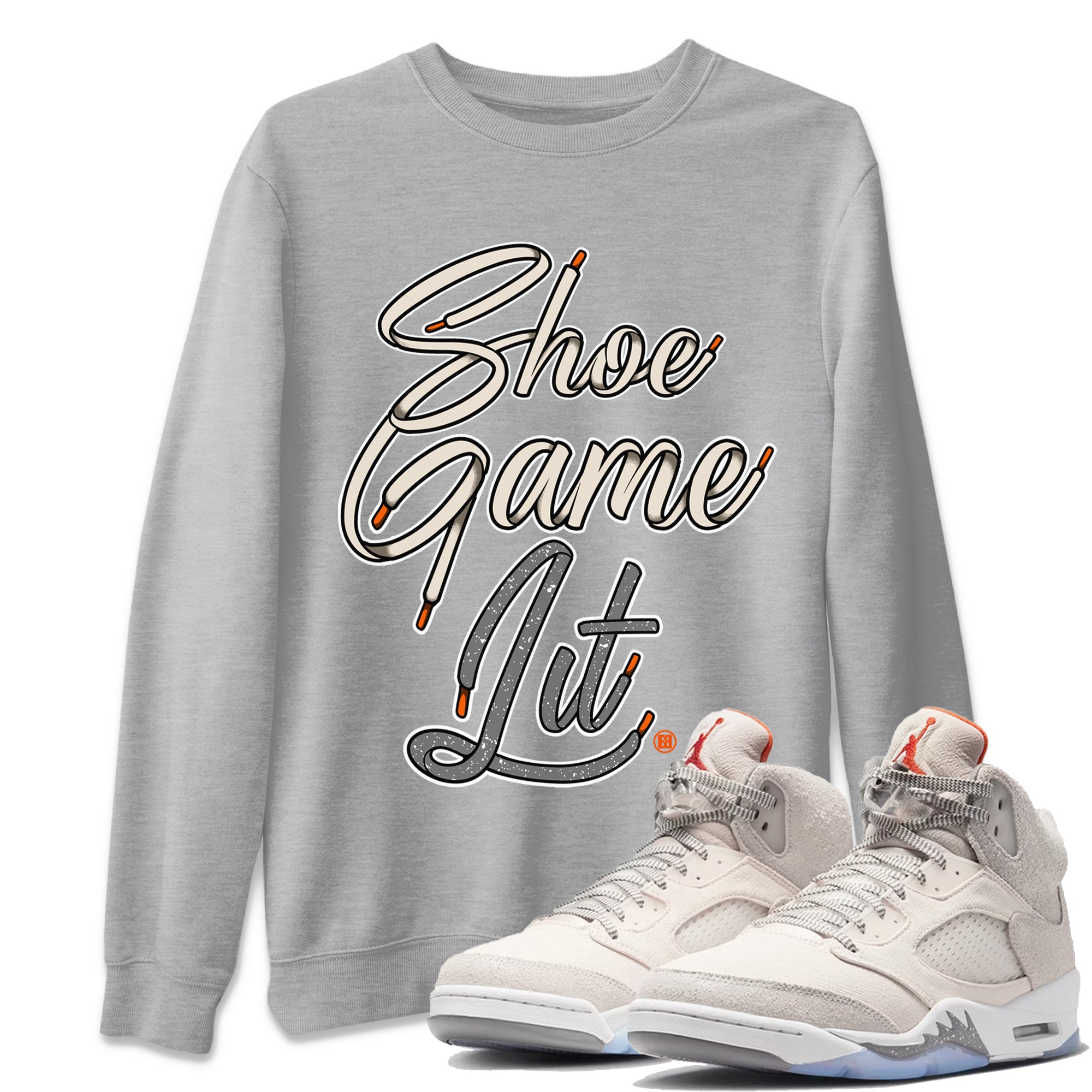 Shoe Game Lit Shoe Lace Unisex Tops - Air Jordan 5 Craft