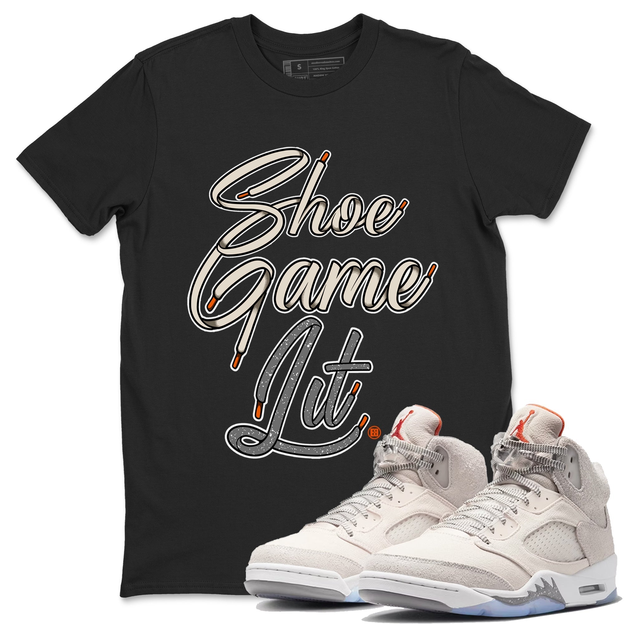 Shoe Game Lit Shoe Lace Unisex Tops - Air Jordan 5 Craft