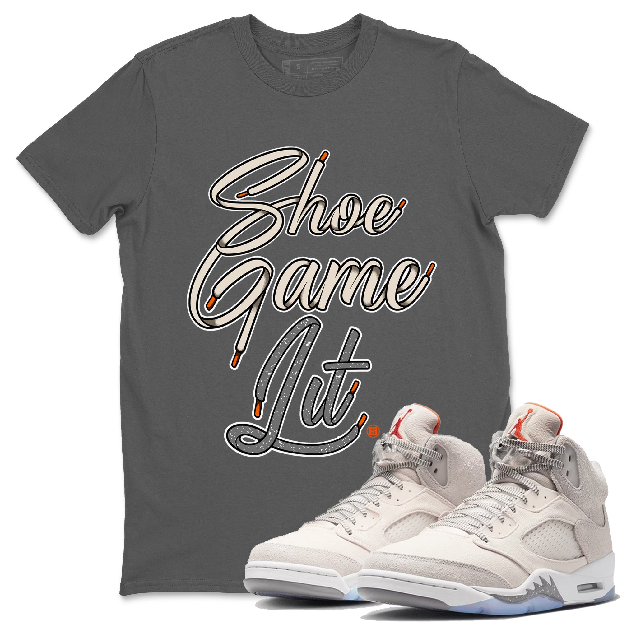 Shoe Game Lit Shoe Lace Unisex Tops - Air Jordan 5 Craft