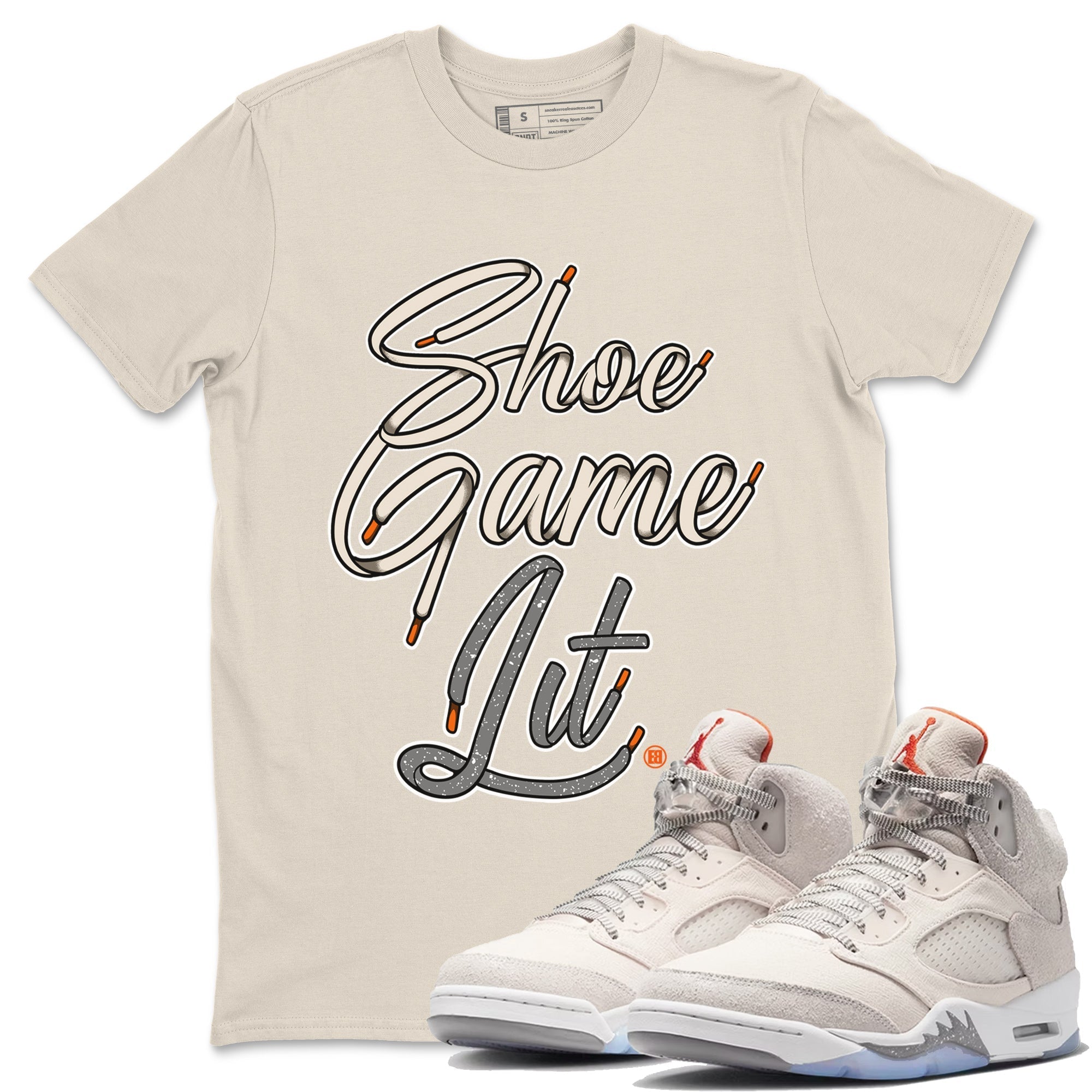 Shoe Game Lit Shoe Lace Unisex Tops - Air Jordan 5 Craft