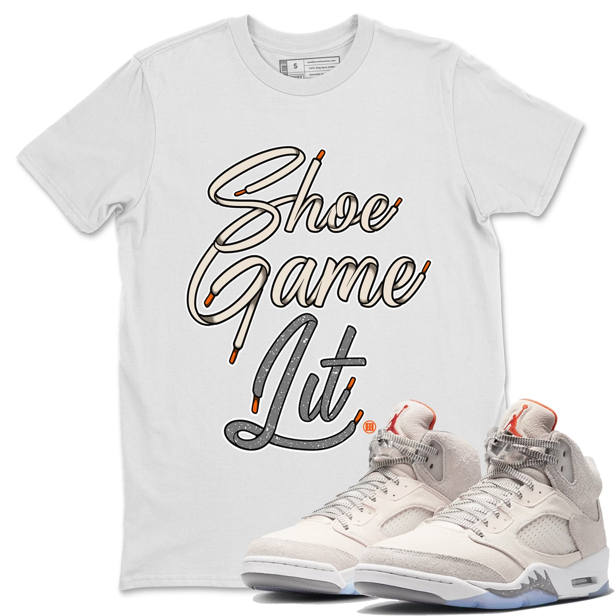 Shoe Game Lit Shoe Lace Unisex Tops - Air Jordan 5 Craft