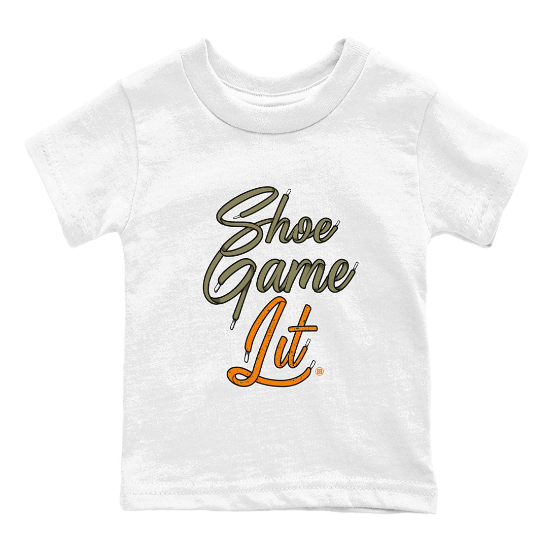 Shoe Game Lit Shoe Lace snkmatch Tees Kids - Air Jordan 5 Olive