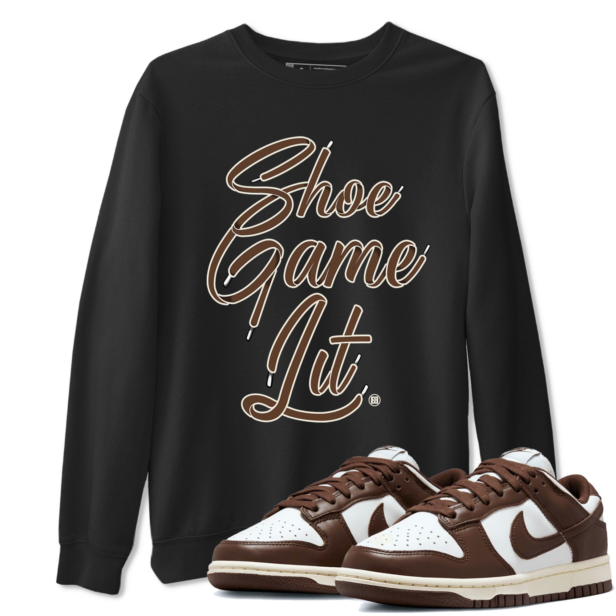 Shoe Game Lit Shoe Lace snkmatch Tee - Dunk Cacao Wow
