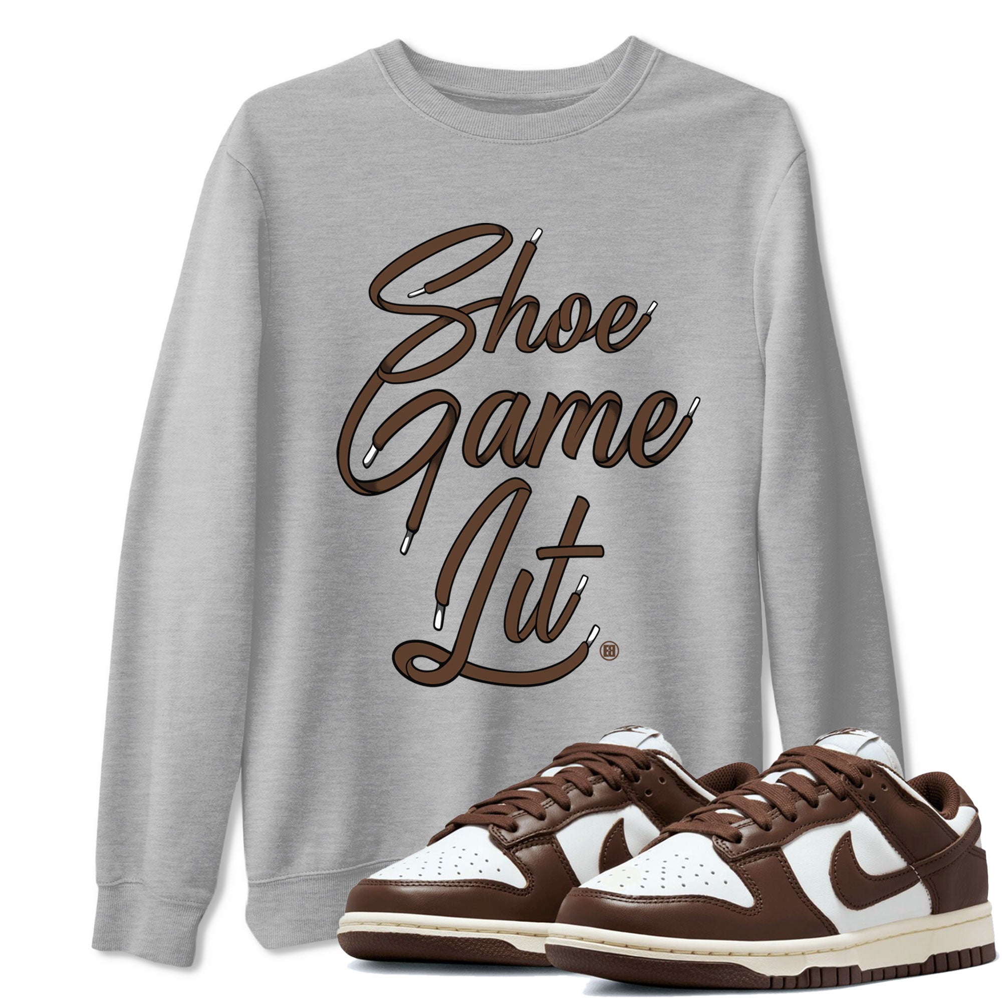 Shoe Game Lit Shoe Lace snkmatch Tee - Dunk Cacao Wow