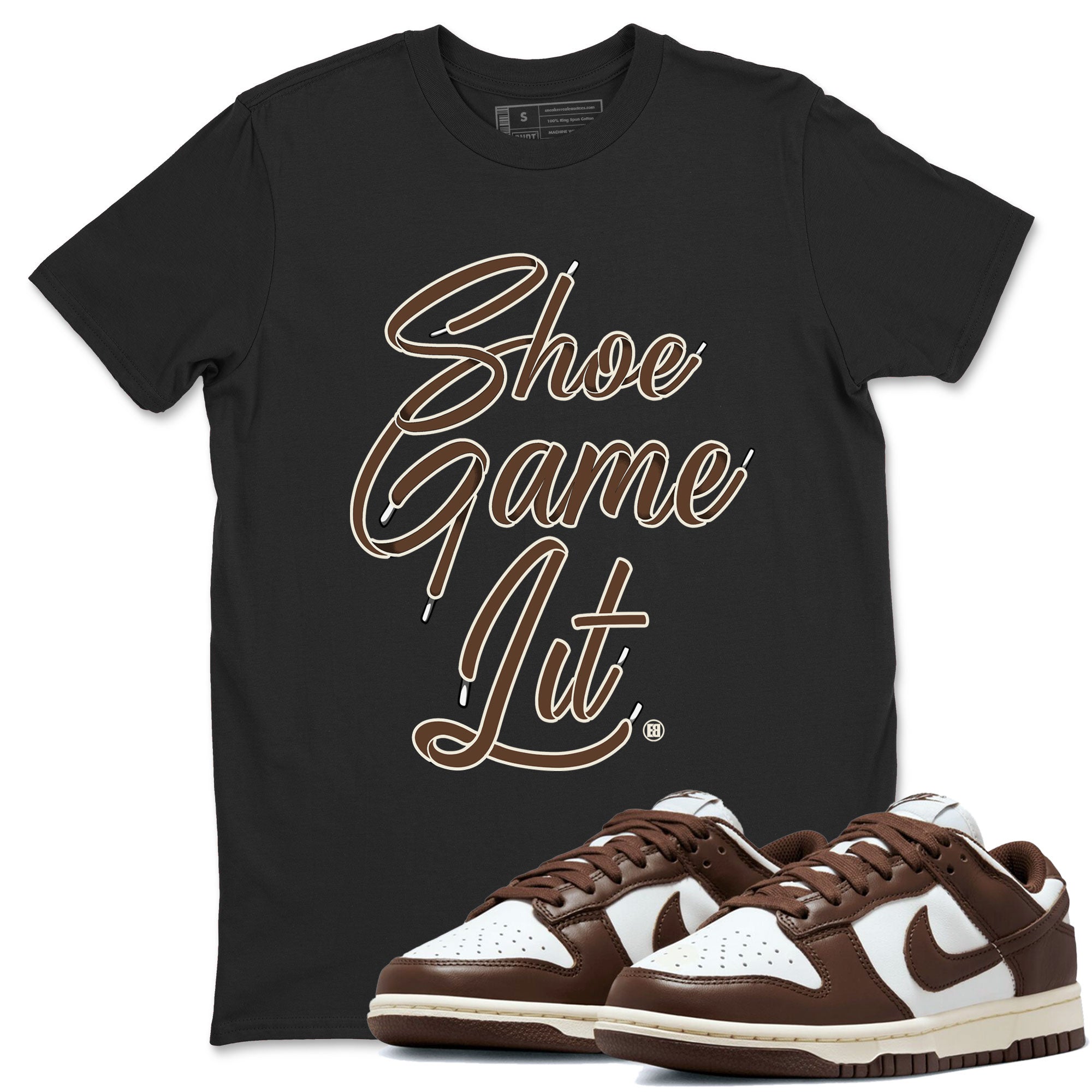Shoe Game Lit Shoe Lace snkmatch Tee - Dunk Cacao Wow