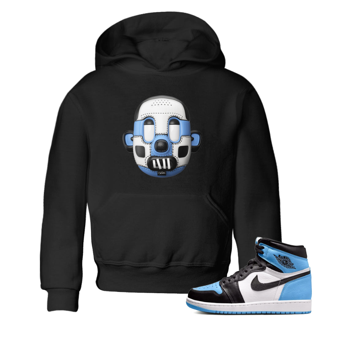 Shoe Head Kids Tops - Air Jordan 1 UNC Toe