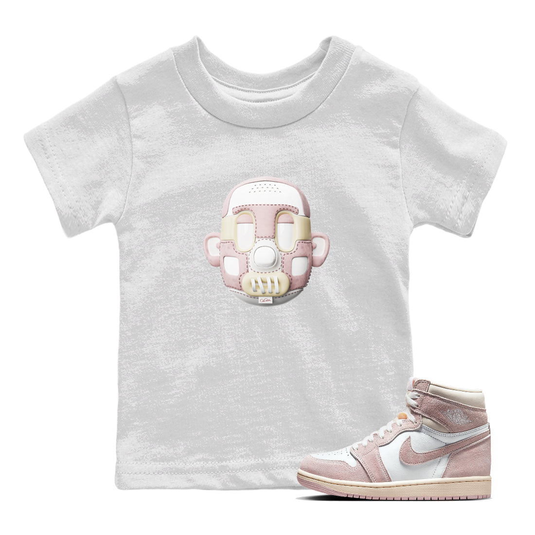 Shoe Head Kids Tops - Air Jordan 1 Washed Pink