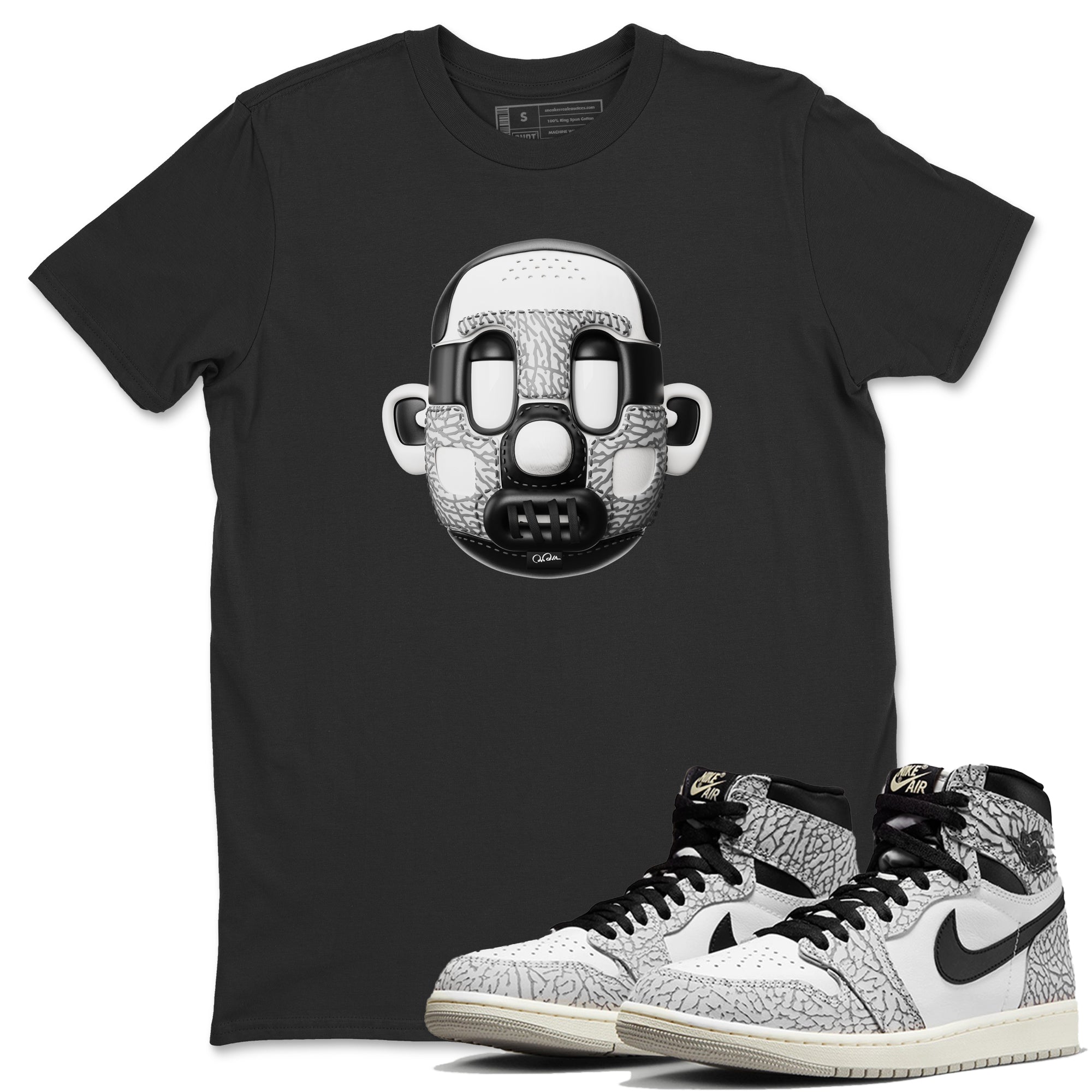 Shoe Head Unisex Tops - Air Jordan 1 White Cement