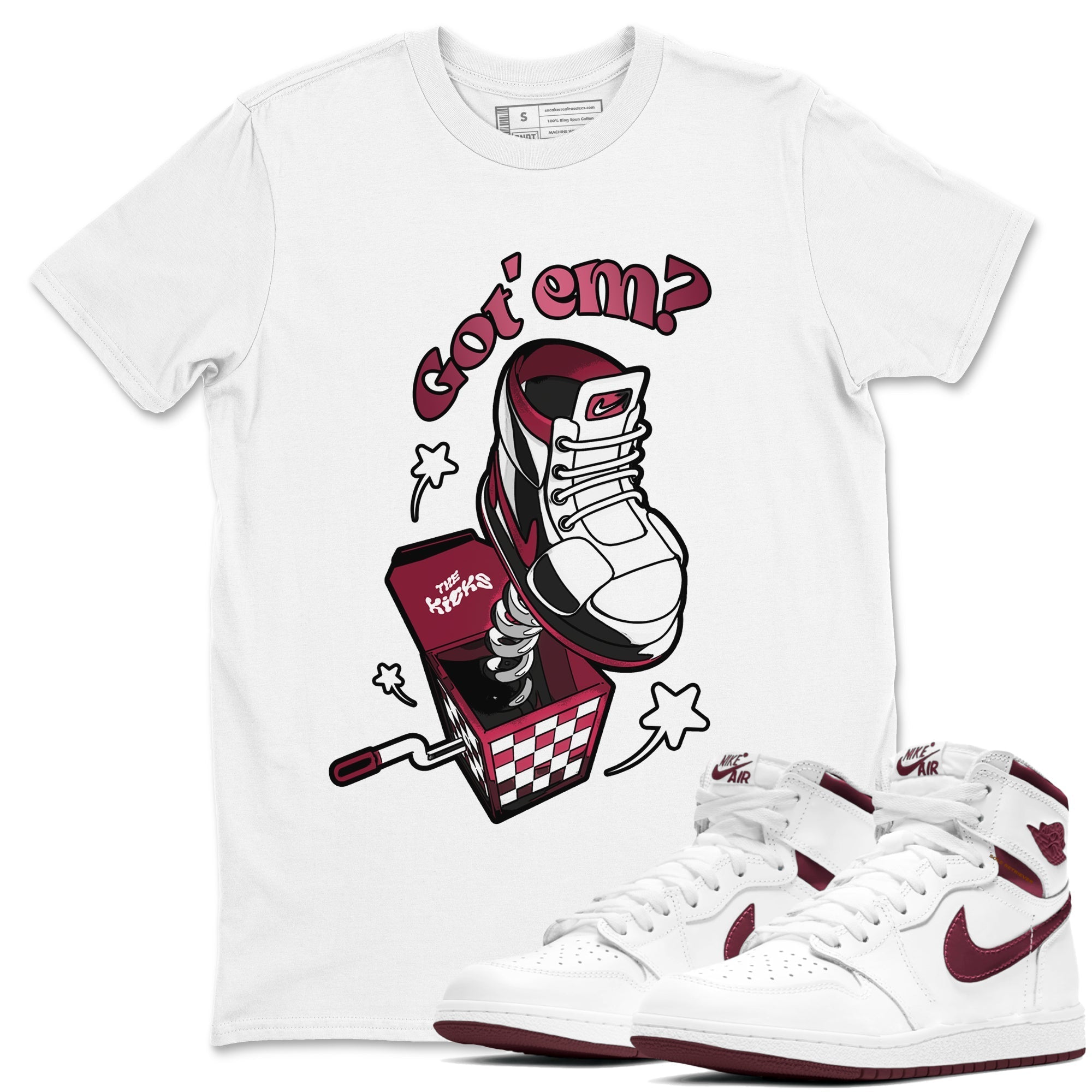 Shoe In The Box snkmatch Tee - Air Jordan 1 Metallic Burgundy