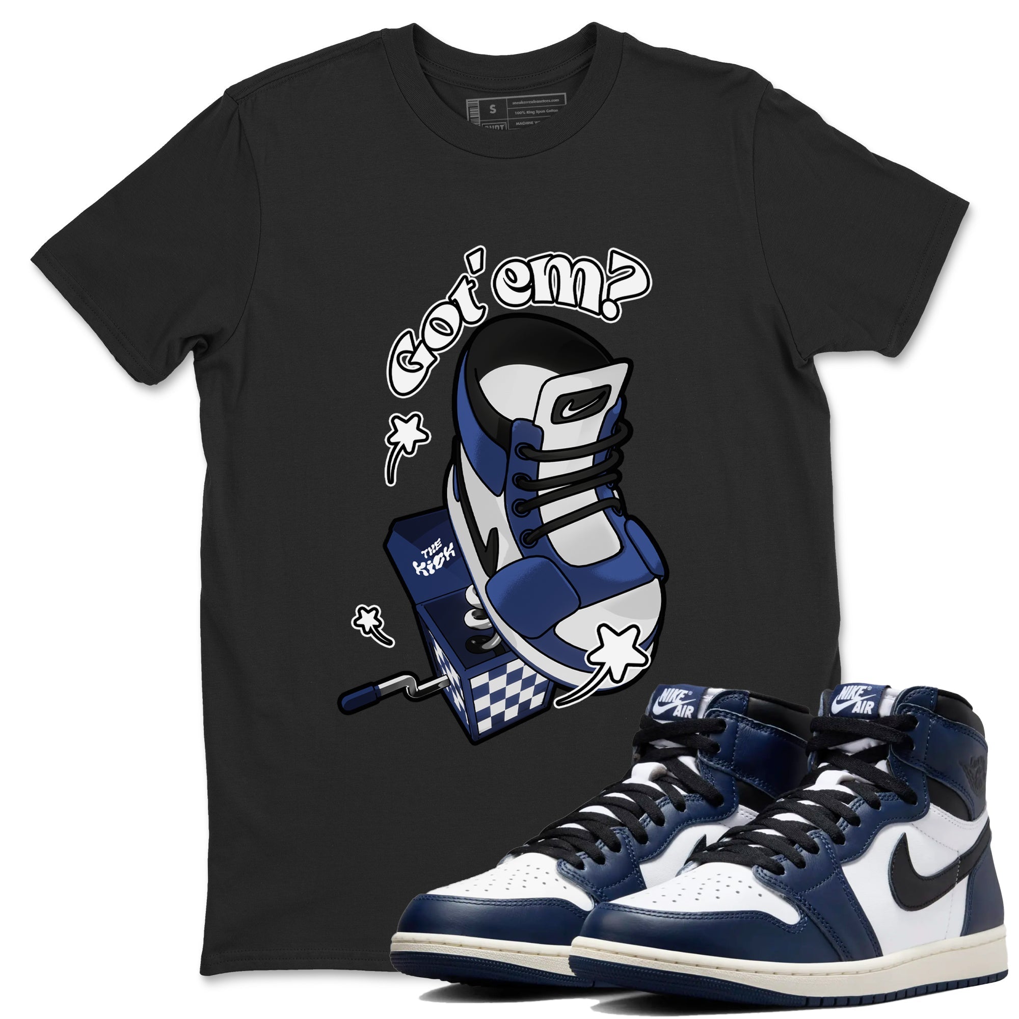 Shoe In The Box snkmatch Tees - Air Jordan 1 Midnight Navy