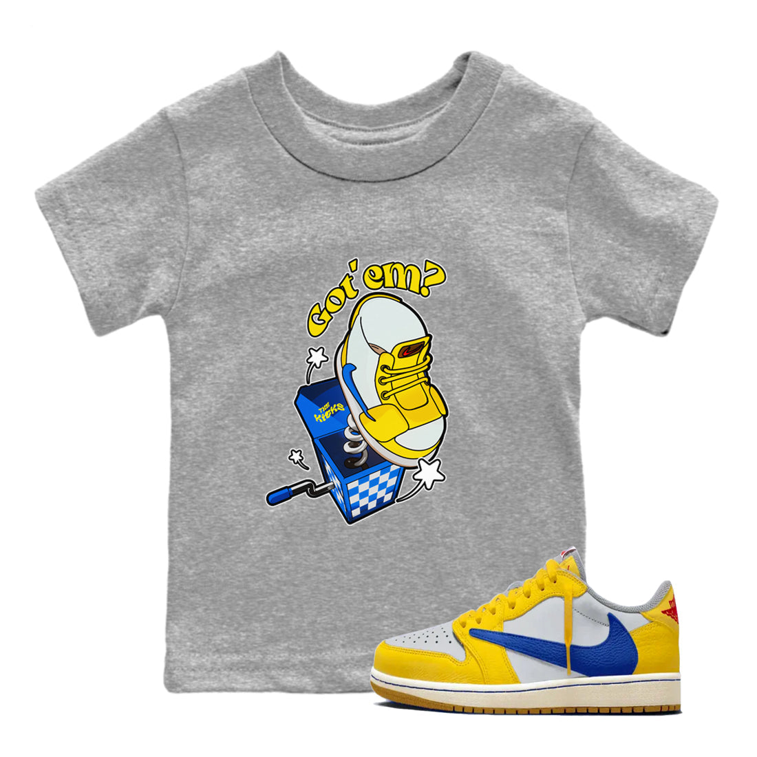 Shoe In The Box snkmatch Tees Kids - Air Jordan 1 Travis Scott Canary