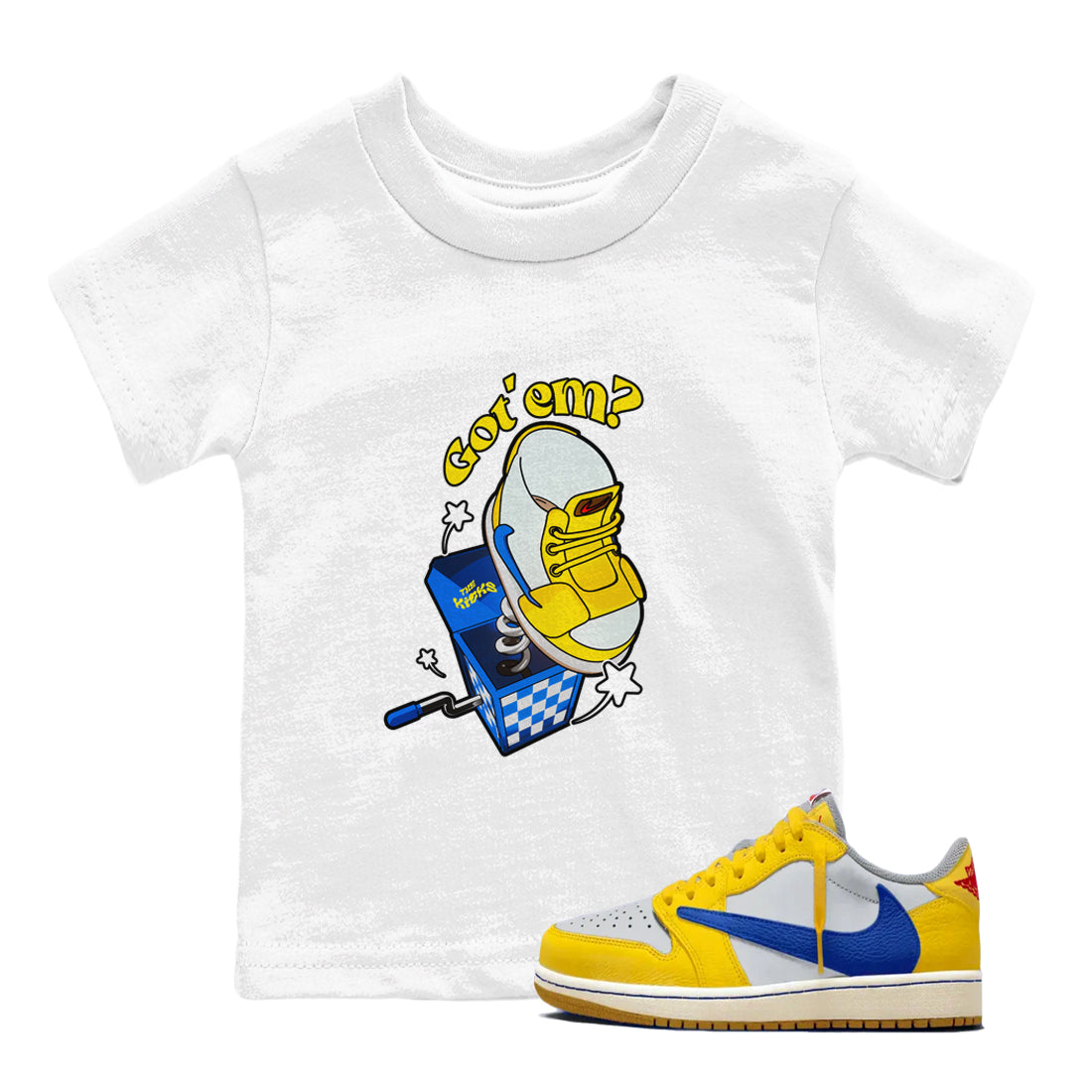 Shoe In The Box snkmatch Tees Kids - Air Jordan 1 Travis Scott Canary
