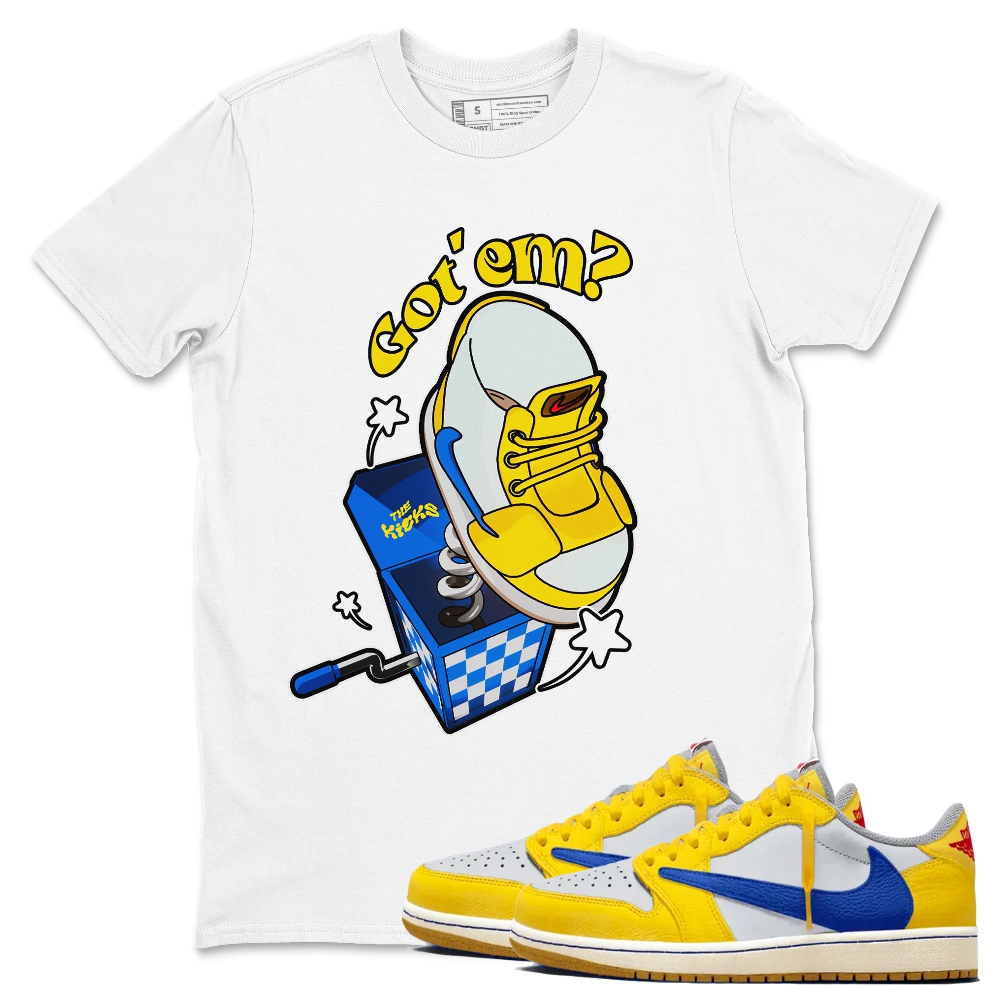 Shoe In The Box snkmatch Tees - Air Jordan 1 Travis Scott Canary