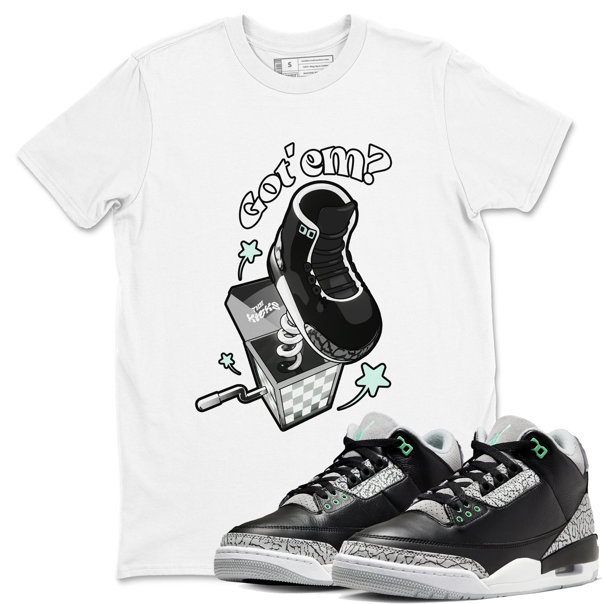 Shoe In The Box snkmatch Tees - Air Jordan 3 Green Glow