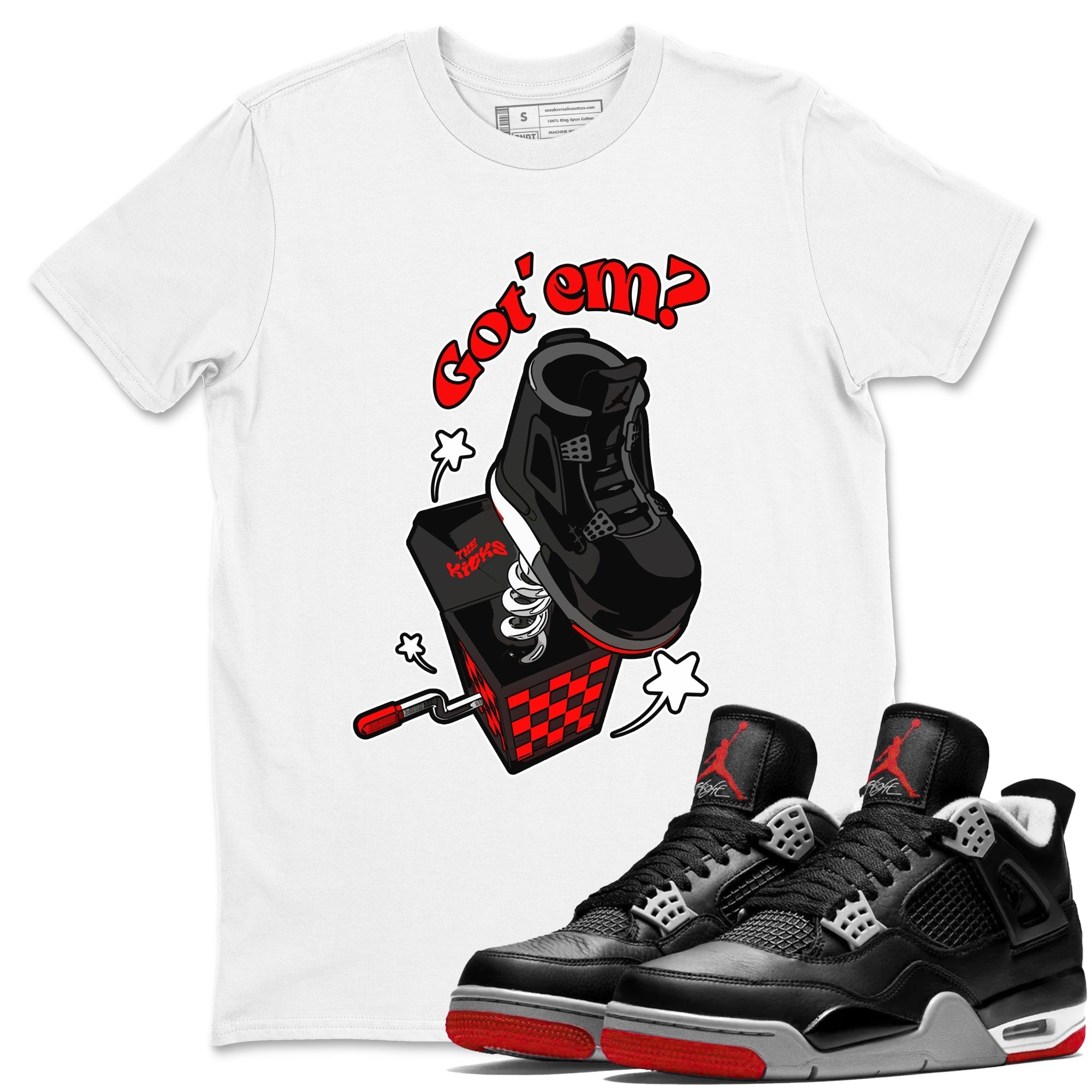 Shoe In The Box snkmatch Tee - Air Jordan 4 Bred Reimagined