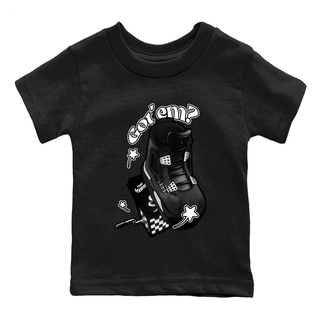 Shoe In The Box snkmatch Tees Kids - Air Jordan 4 White Thunder