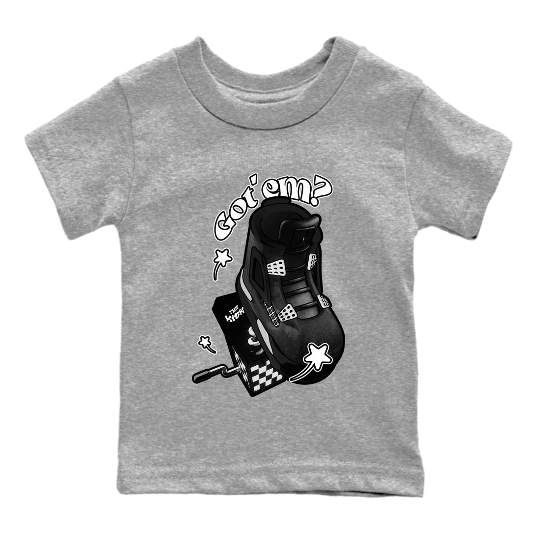 Shoe In The Box snkmatch Tees Kids - Air Jordan 4 White Thunder